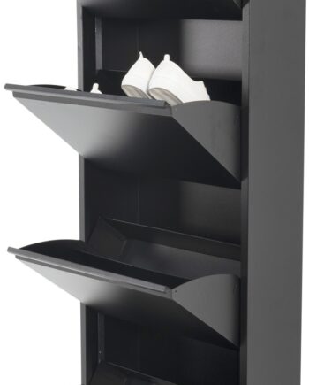 Skoskab Og Skohylde Spinder Design Billy   Sort Pulverlakeret Stål 150ã 50ã 22 Cm   Plads Til 16 Par