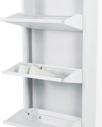 Skoskab Skoreol Spinder Design Billy   Klaplåger H103ã B50ã D15 Cm Hvid Stål Pladsbesparende Entréopbevaring
