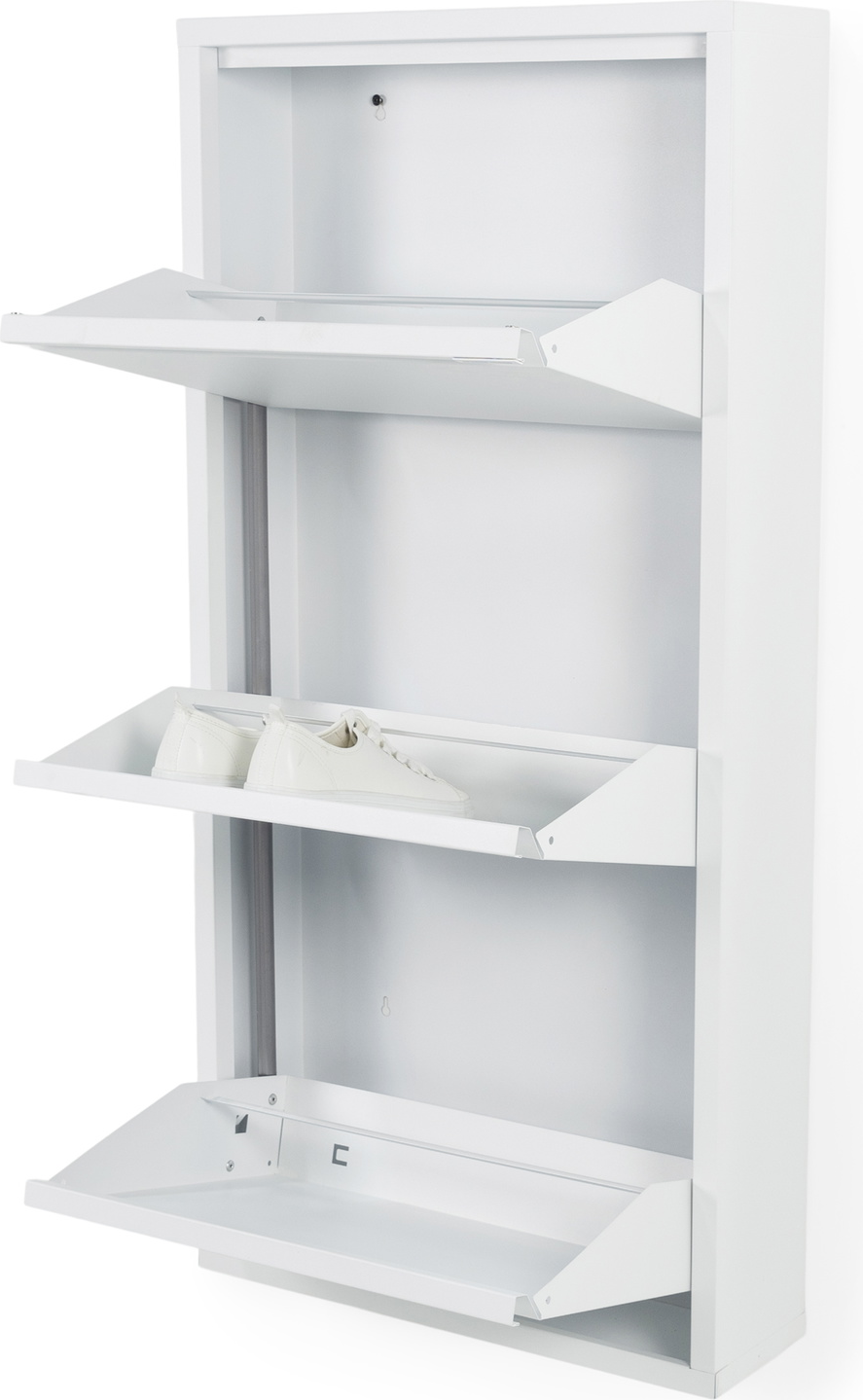 Skoskab Skoreol Spinder Design Billy   Klaplåger H103ã B50ã D15 Cm Hvid Stål Pladsbesparende Entréopbevaring