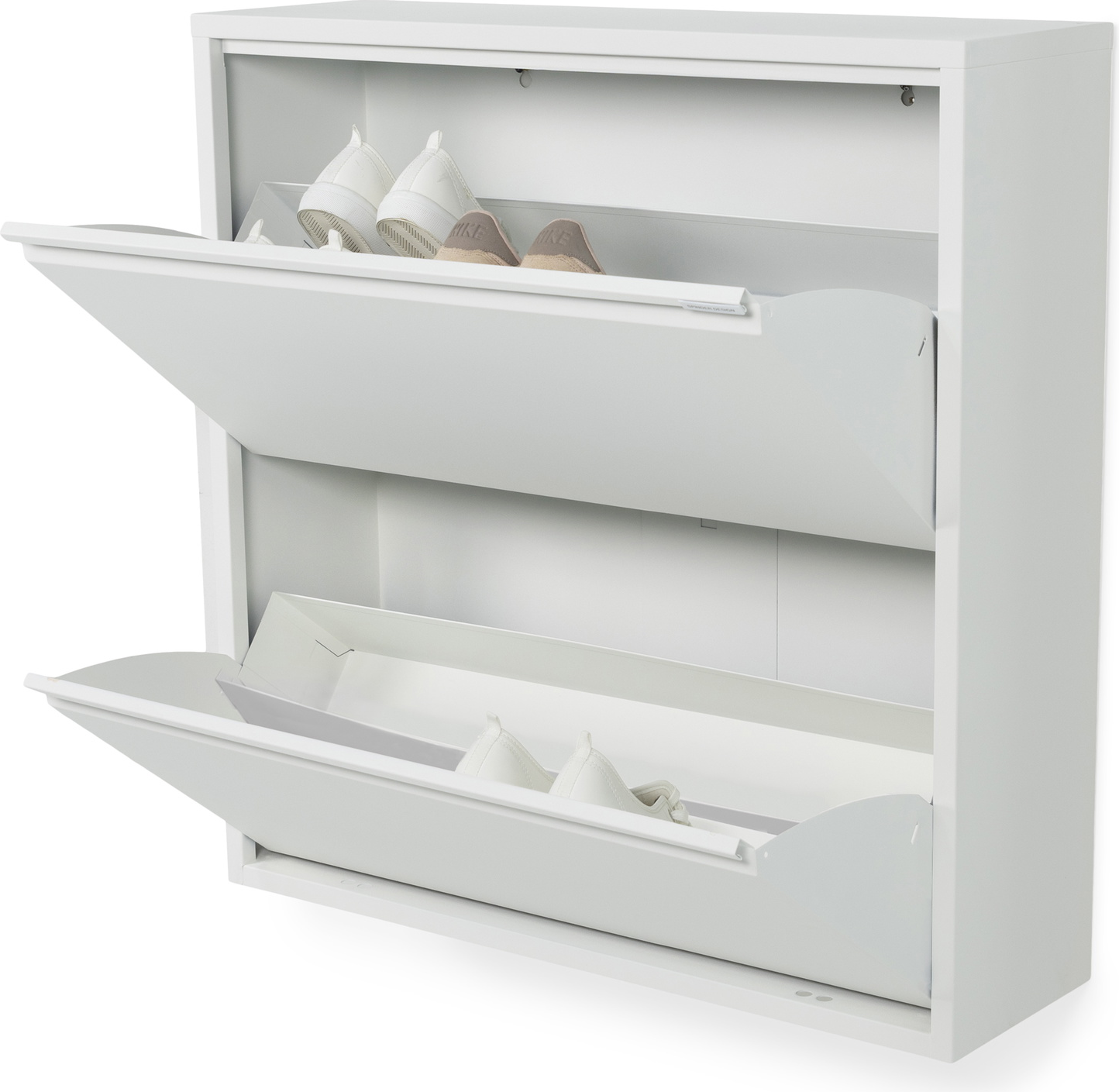 Skoskab Spinder Design Billy   Hvidt Pulverlakeret Stål     Klapdøre Til 12 Par Sko  Slankt 75ã 22   Cm