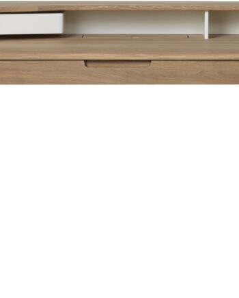 Skrivebord Nordique Design Amalfi 90x60 Cm Natur Massiv Eg Med Skuffe Og Sort Metalbase