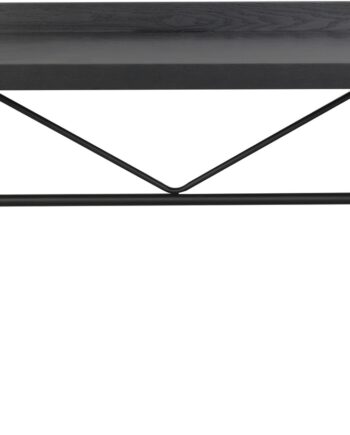 Skrivebord Rowico Springdale 140x55x80 Cm Sort Lakeret Askefiner