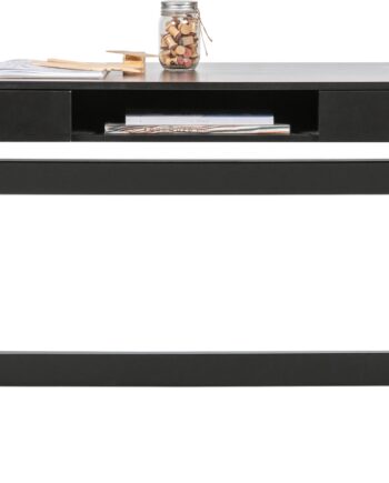 Skrivebord Woood Dian Sort   Fyrretræ Med   Skuffer Og Opbevaring 140x62x75 Cm Fsc-certificeret