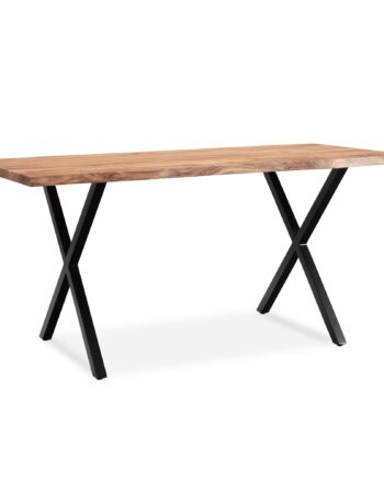 Skrivebord 120x60x76 Cm Akacie Massivt Træ Metal Computerbord Trækant