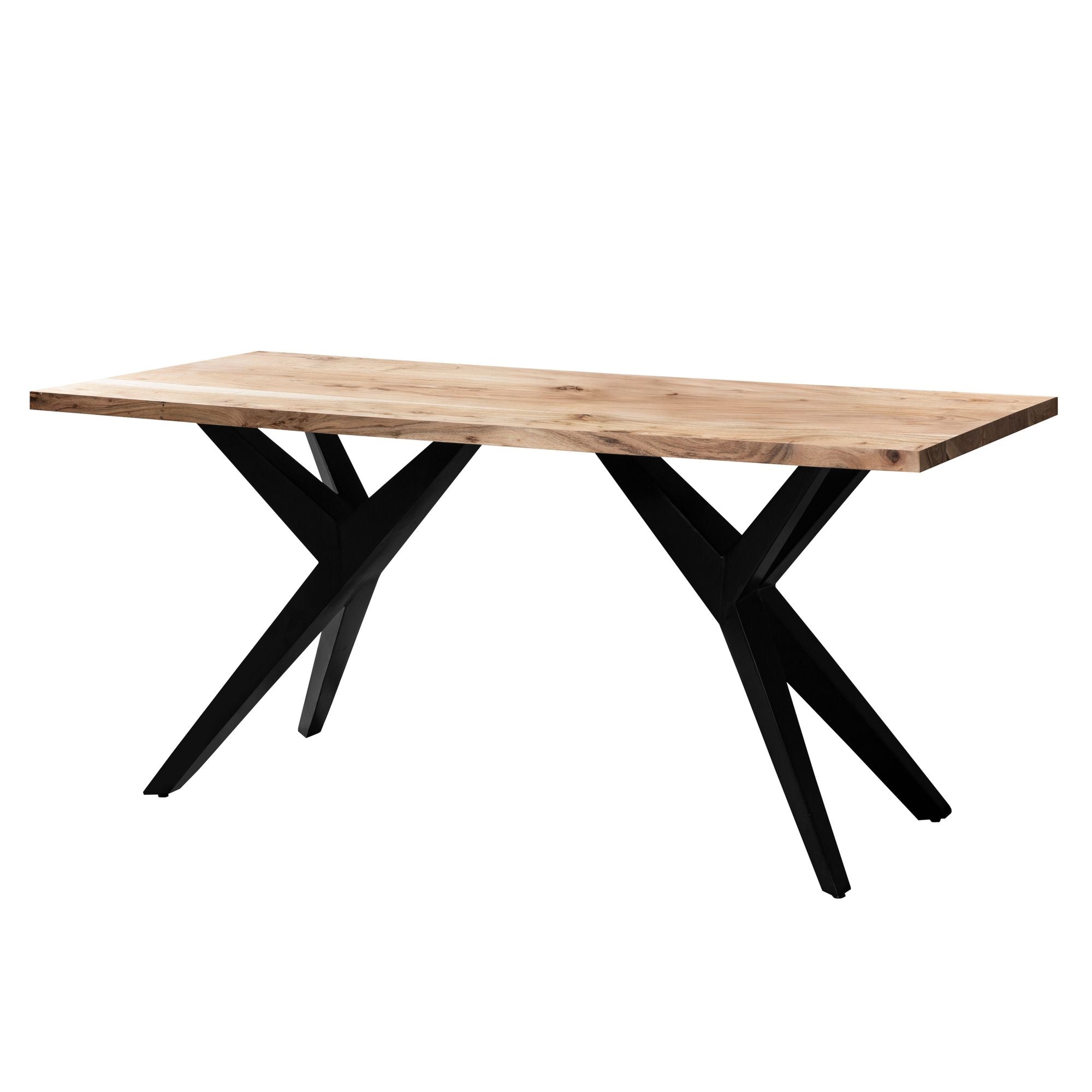 Skrivebord 160x80x76 Cm Computerbord   Massivt Akacietræ   Loftstil