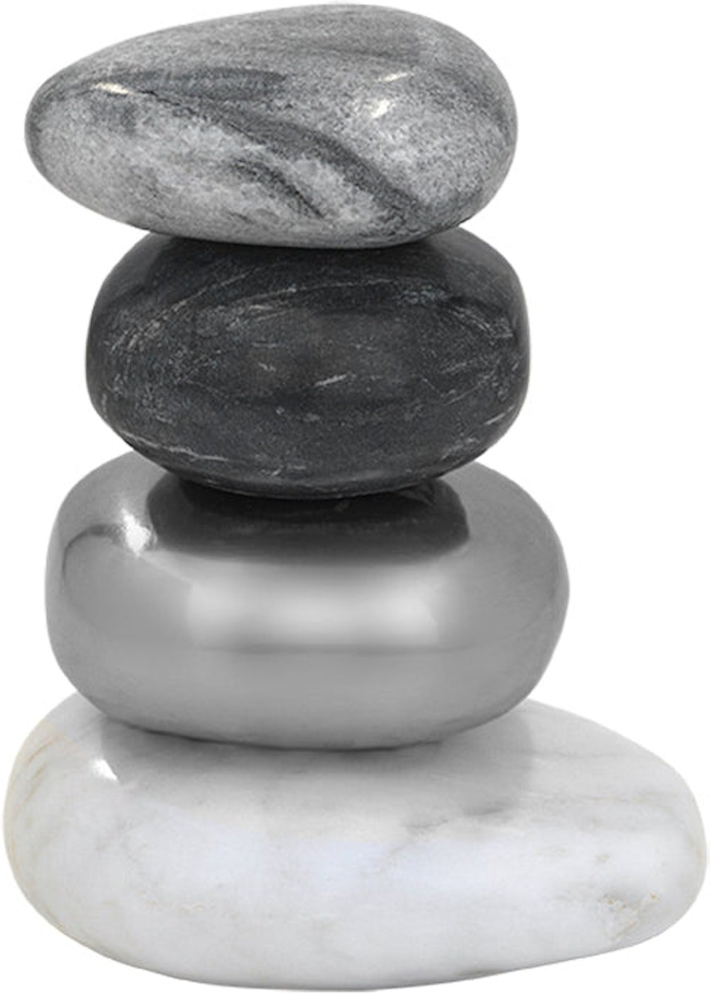 Skulptur Kristina Dam Rock Pile Sculpture Grå Marmor- Og Metalsten H11   B25   L36 Cm