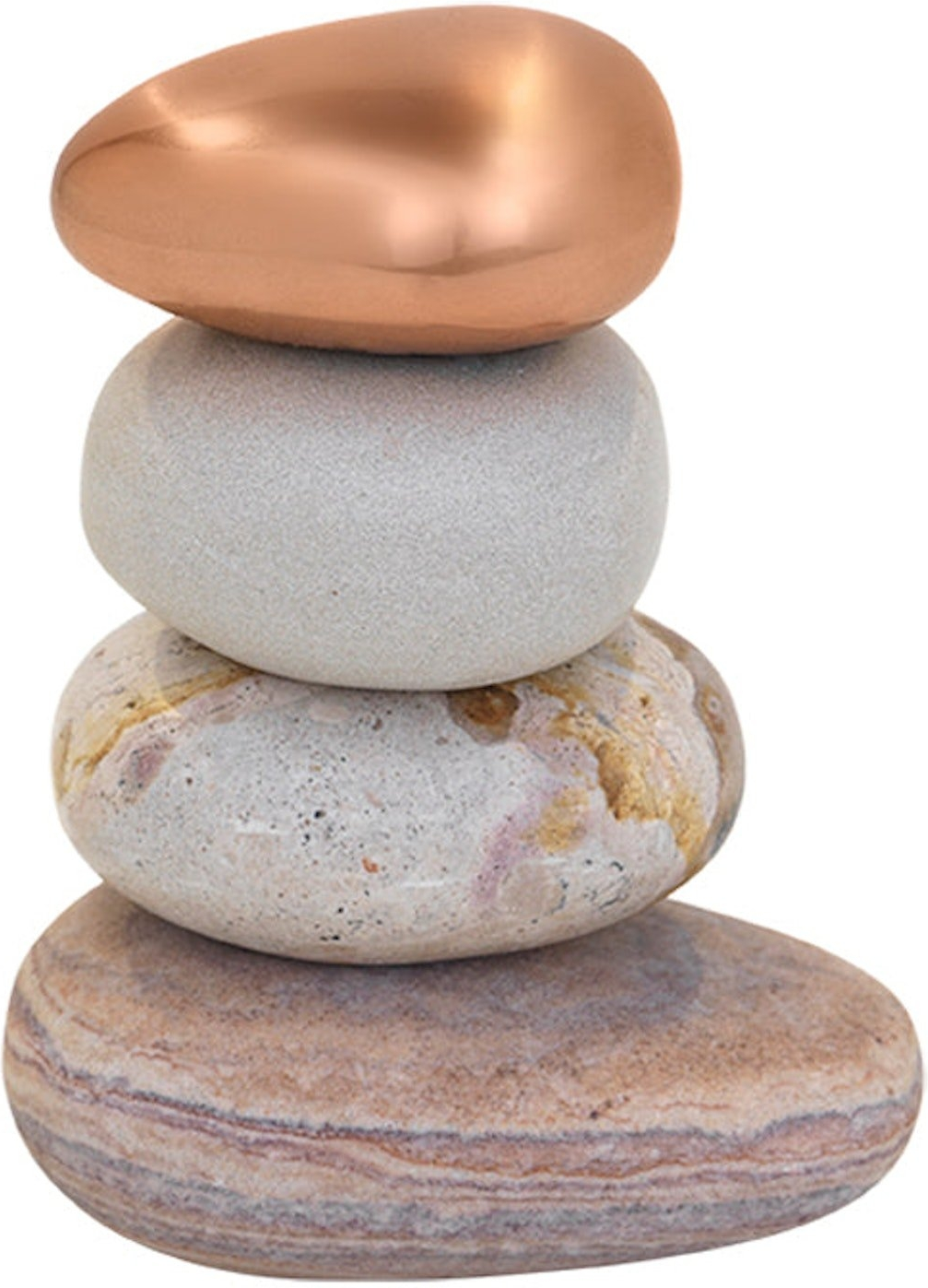Skulptursæt Kristina Dam Rock Pile Sculpture Multifarvet Sten Metal Marmor H11xb25xl36 Cm