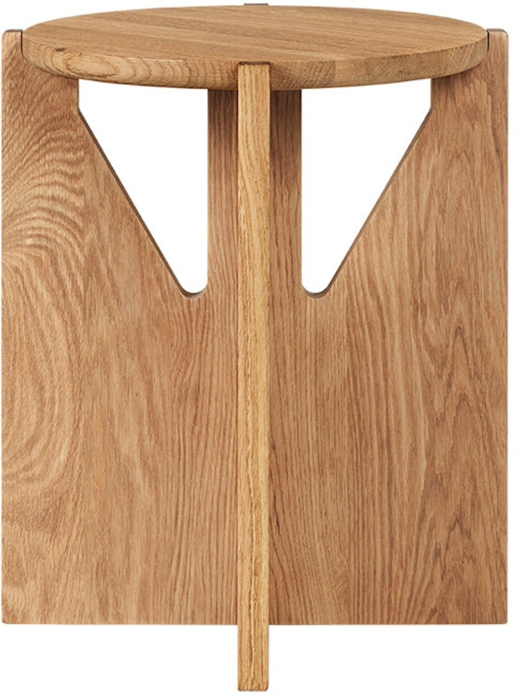 Småbord Kristina Dam Simple   Olieret Egetræ   Multifunktionelt Sidebord Skammel D36   H42   L75 Cm  Mørk Natur