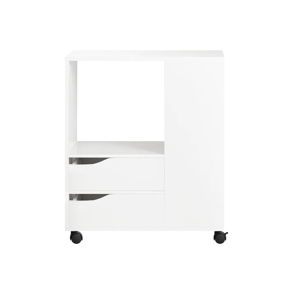 Smart Og Praktisk Opbevaringsreol Med Hjul   Skandinavisk Look  L60xb35xh71 Cm  Hvid