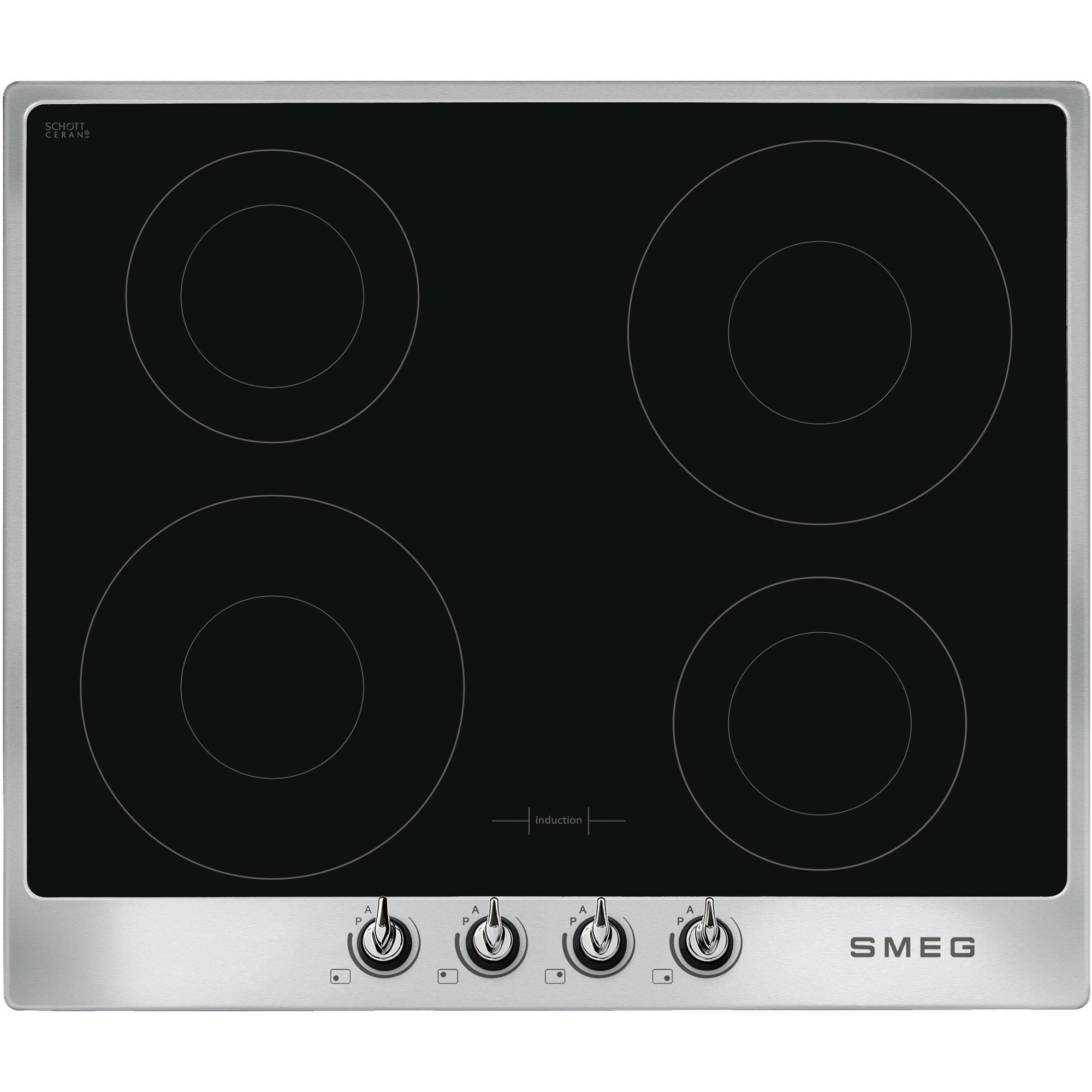Smeg 60cm Victoria Induktionskogeplade Ramme Rustfrit Stål