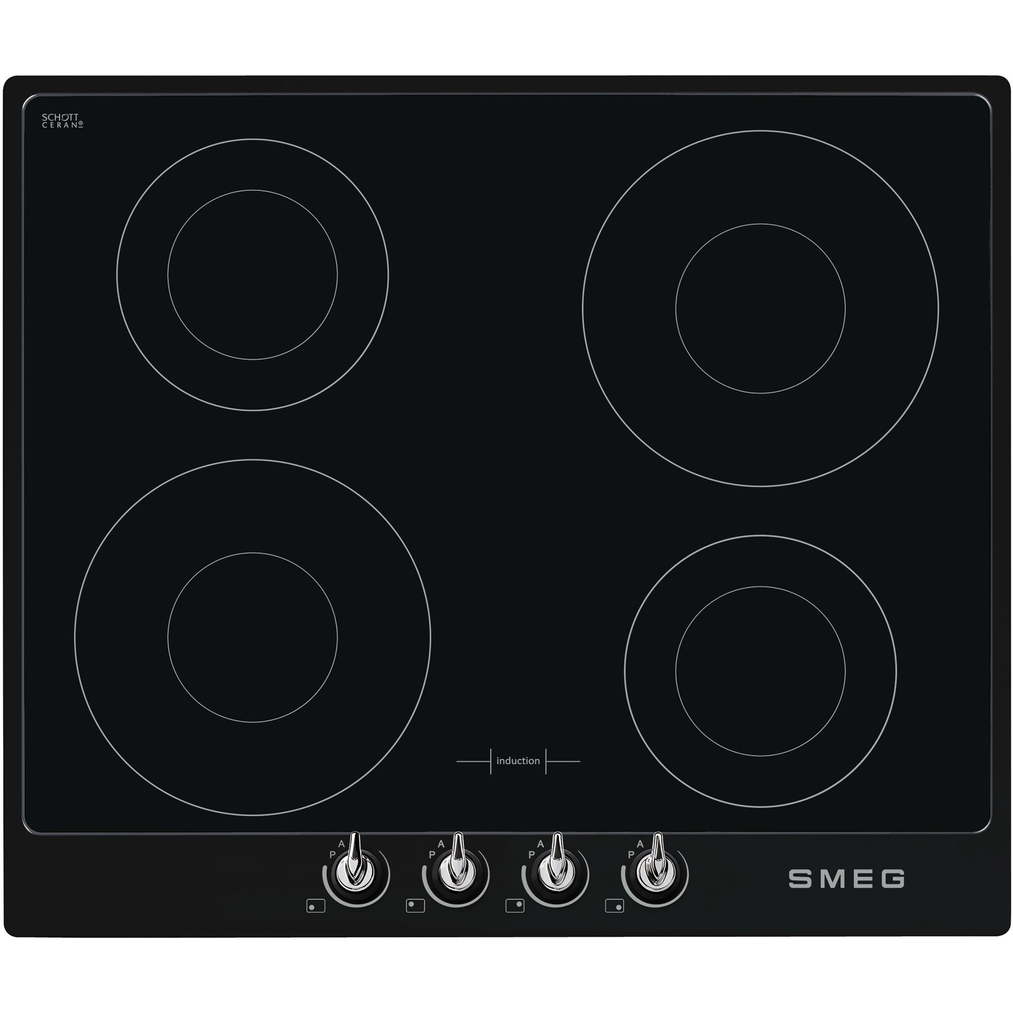 Smeg 60cm Victoria Induktionskogeplade Ramme Sort