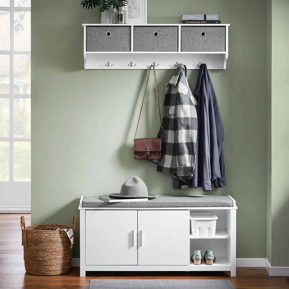 Smuk Skobænk   Skandi-stil  L105xb35xh51 Cm  Hvid