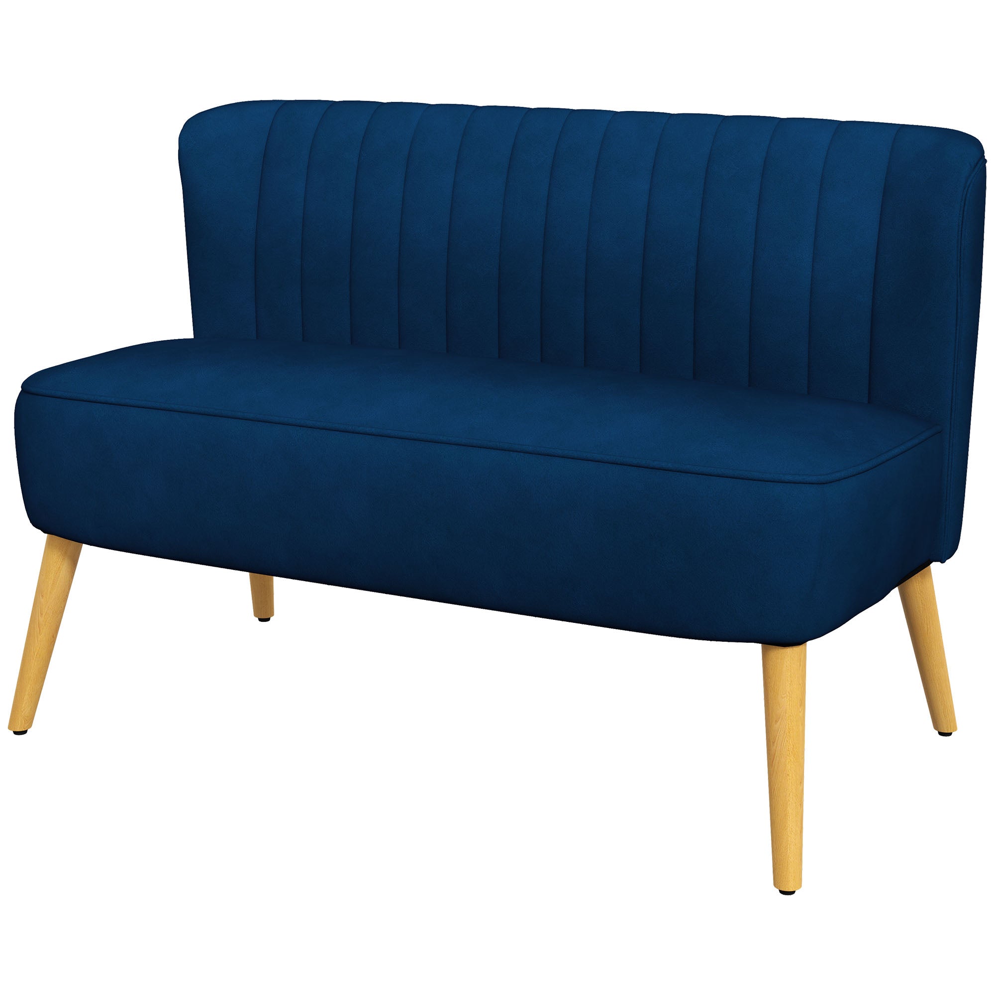 Sofa Retro Design  -personers Sofa  Træben  117 Cm   56   Cm   77 Cm  Blå