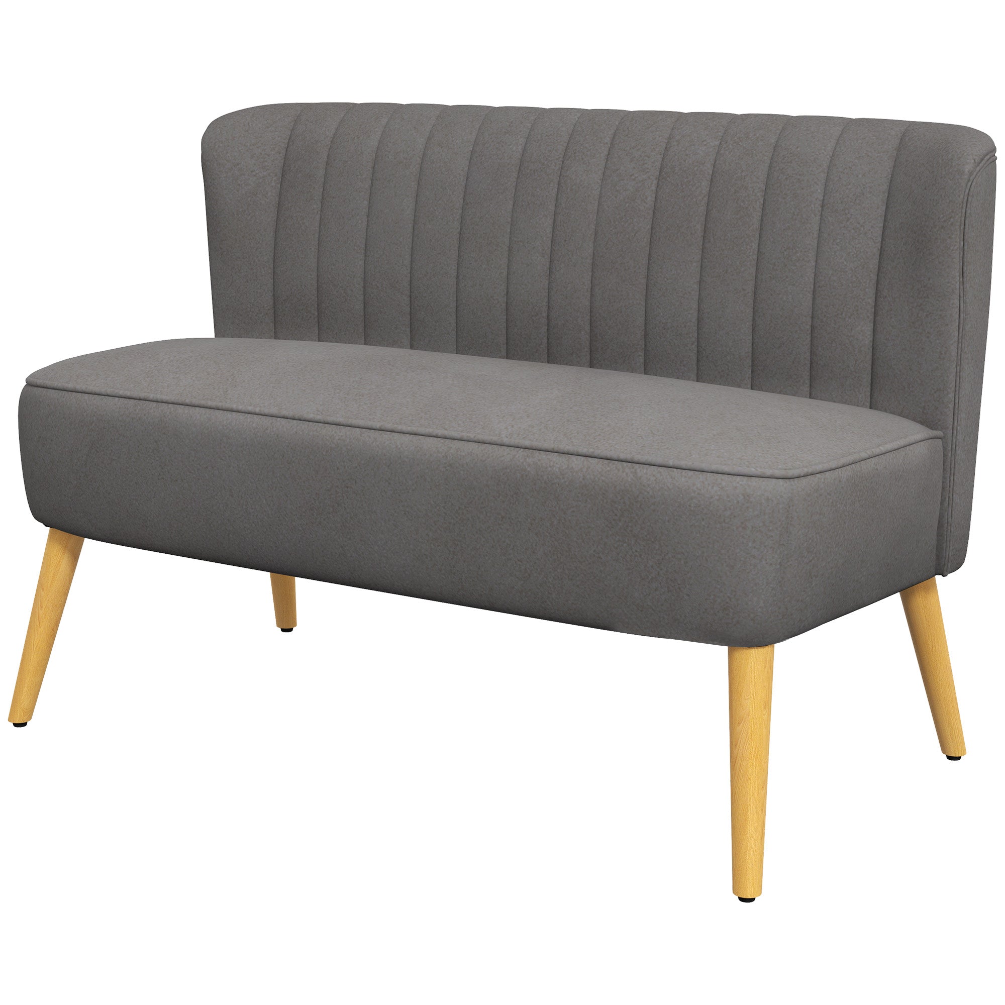 Sofa Retro Design  -personers Sofa  Træben  117 Cm   56   Cm   77 Cm  Mørkegrå
