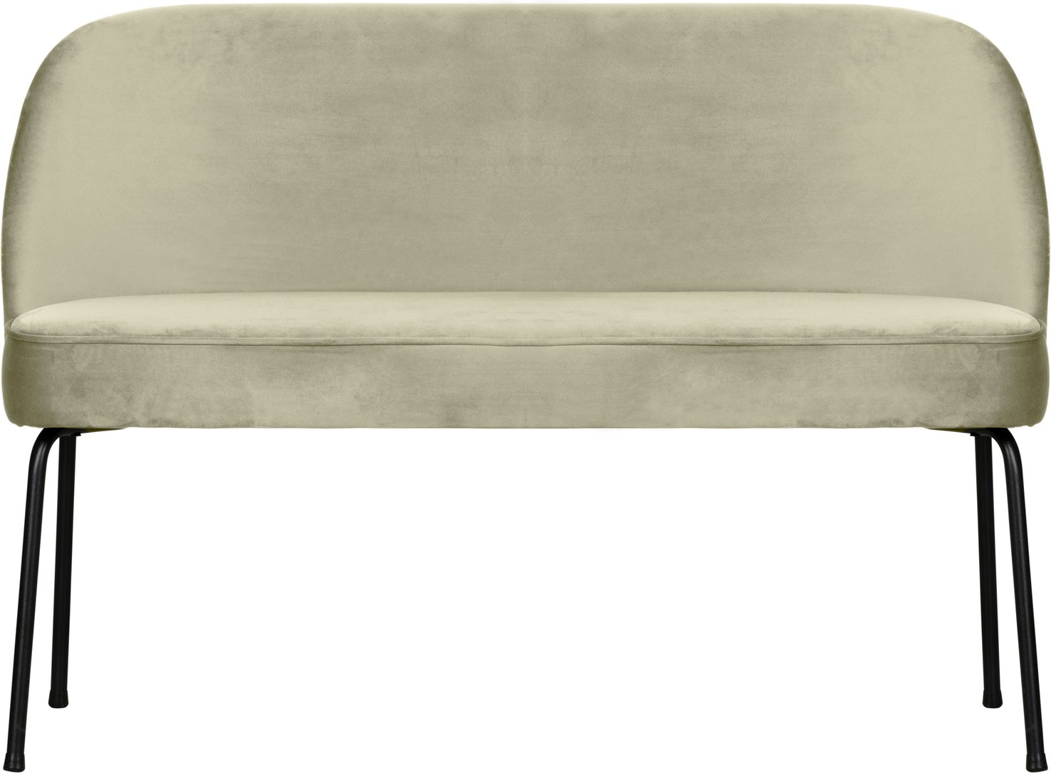 Sofabænk Loungesofa Woood Vogue 120 Cm Jarra Velour Pistacie 100 Polyester Mat Sorte Metalben