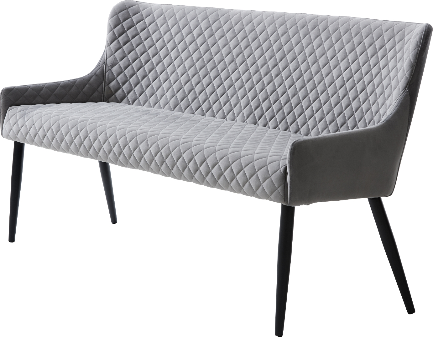 Sofabænk Nordique Design Ottowa   Grå Fløjl Med Harlekinsyning Og Sorte Metalben  160ã 60 Cm