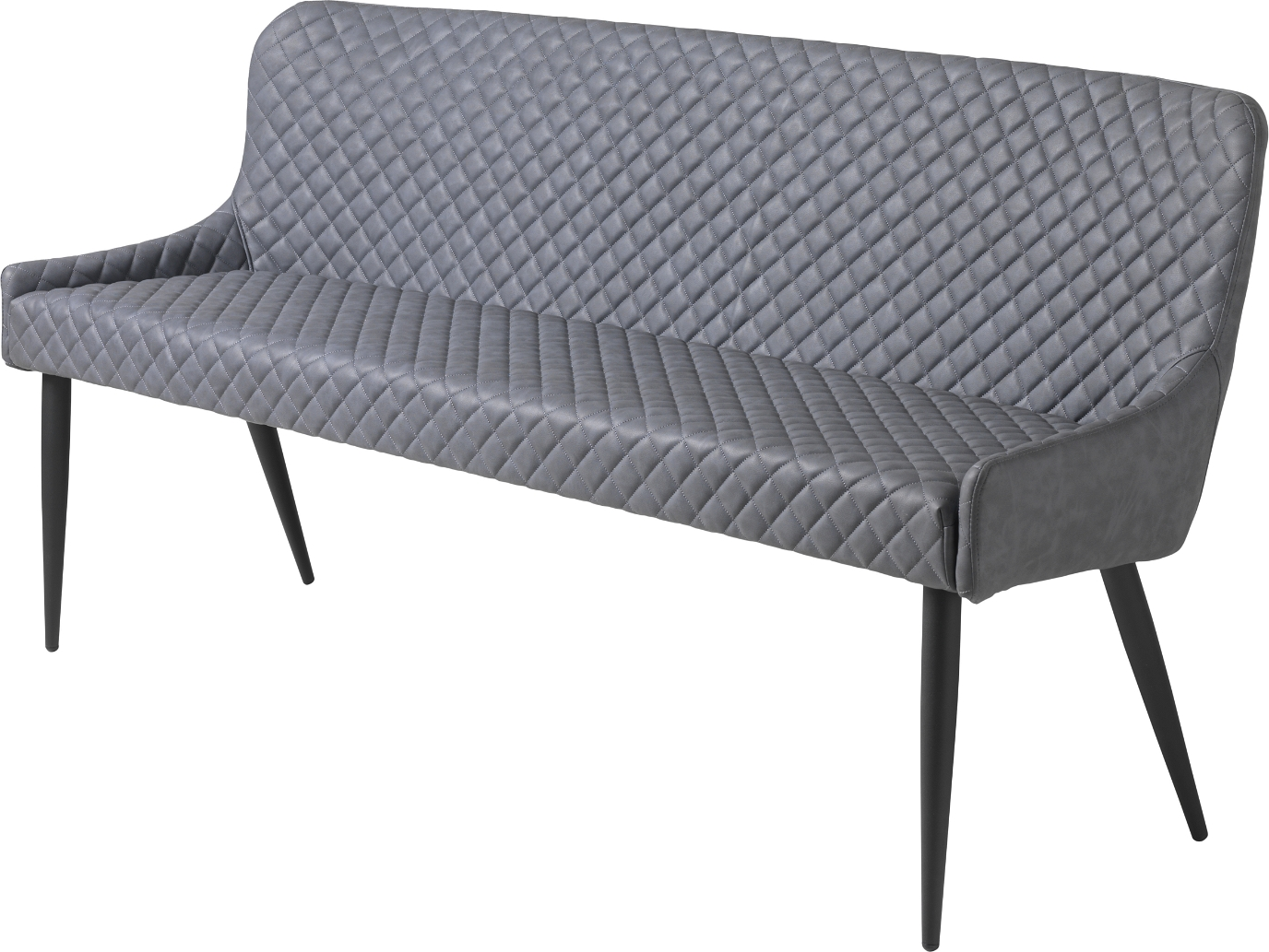 Sofabænk Nordique Design Ottowa Mørkegrå Fløjl Pu-læder Metalben H82xd60xl160 Cm