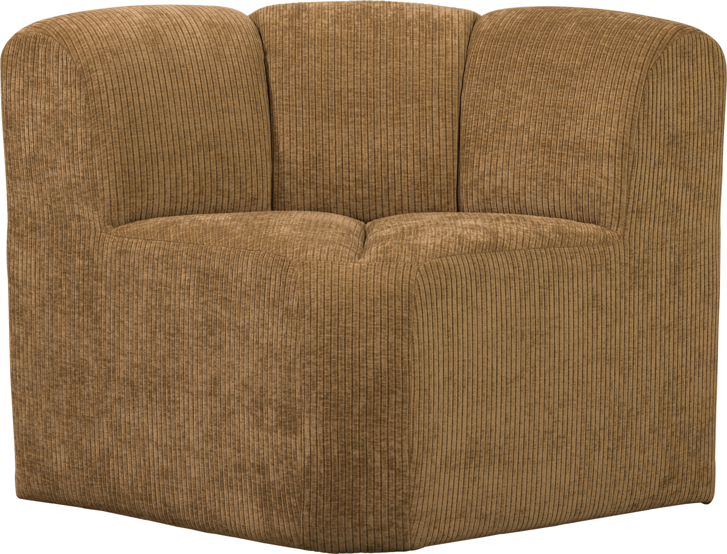 Sofabænk Woood Mojo Hjørne Med Ryglæn Honninggul Ribstof Fløjlsagtig 83x83 Cm