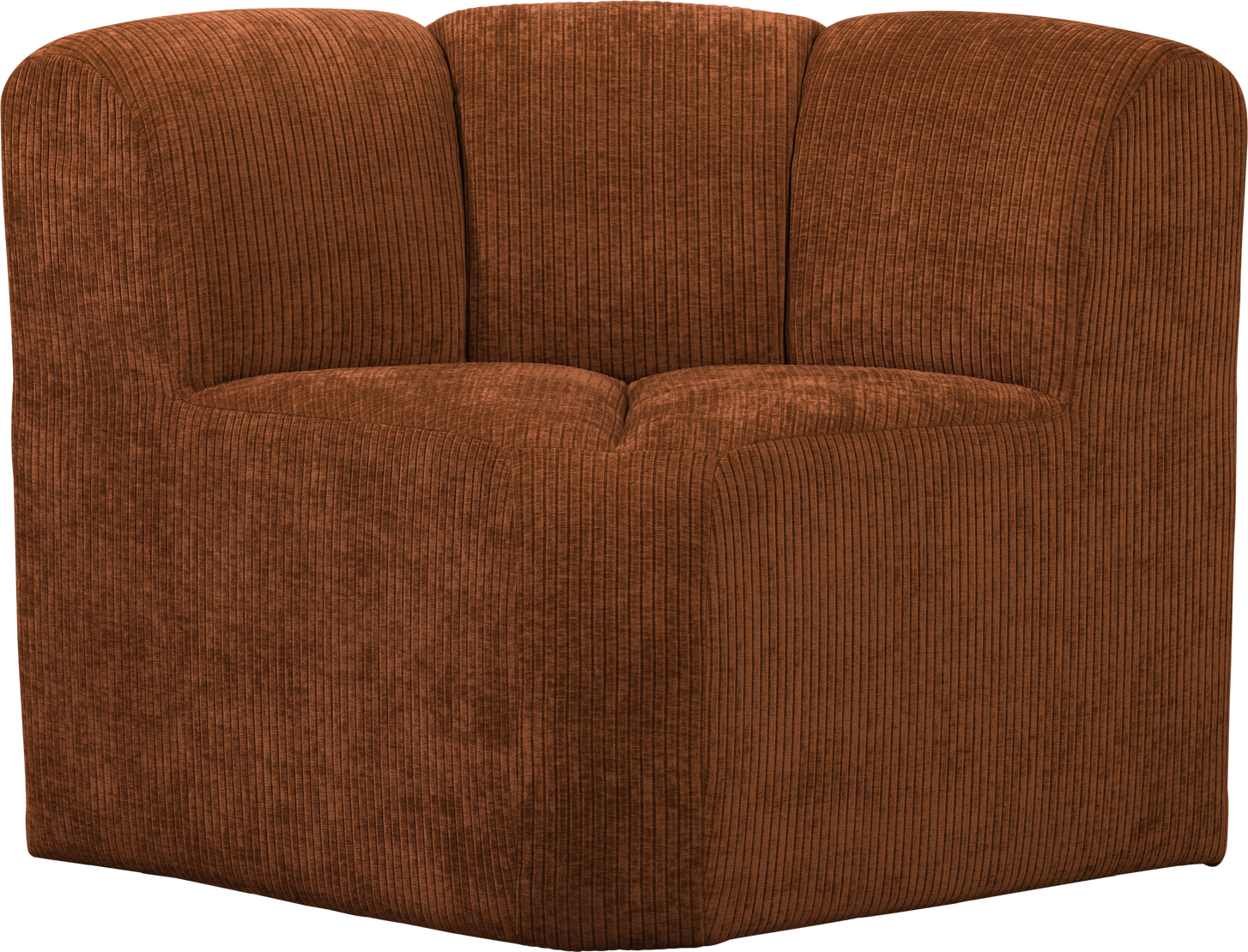 Sofabænk Woood Mojo Rustbrun Ribstof Spisebænk Med Ryglæn Hjørnevariant 83x83x83 Cm