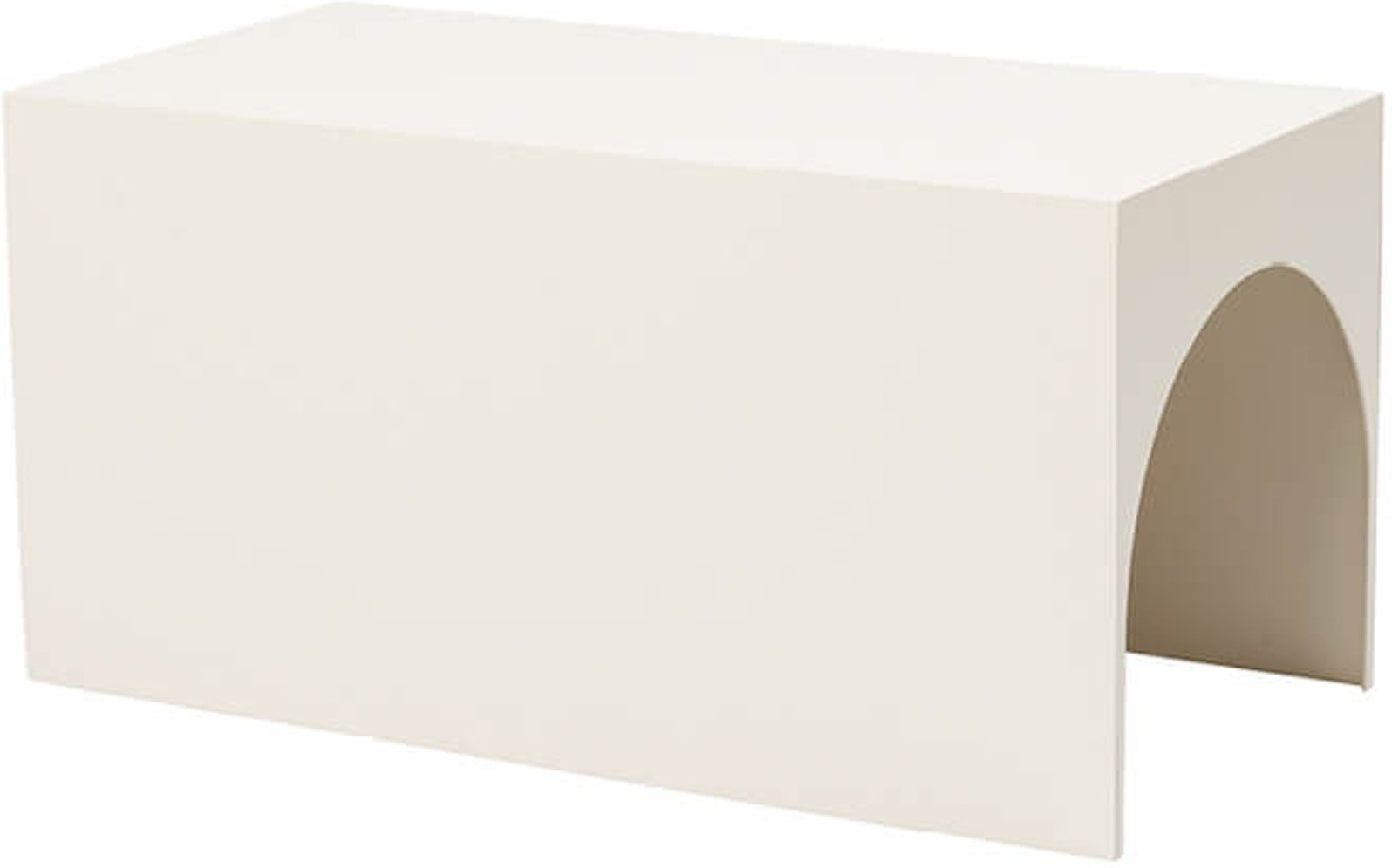 Sofabord Kaffebord Kristina Dam Arch Beige Stål   Dansk Håndlavet Design Med Kornet Pulverbelægning Og Mat Finish