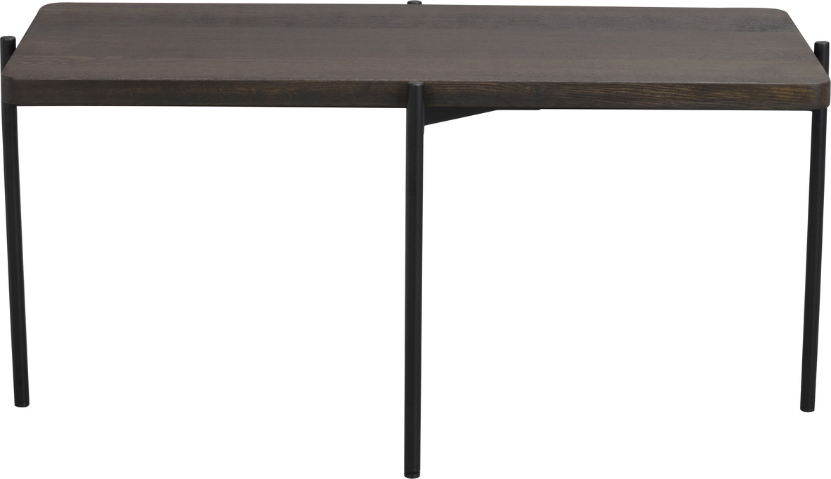Sofabord Kaffebord Rowico Shelton   Massivt Olieret Asketræ Og Sort Metal 95x50 Cm Fsc-certificeret