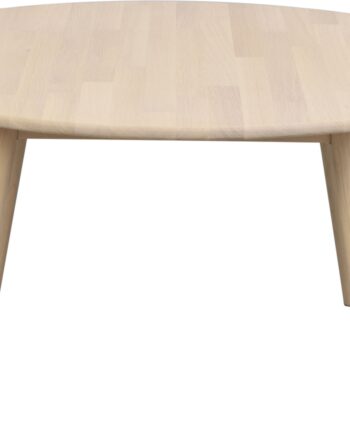 Sofabord Kaffebord Rowico Tompkins Rund ø90   45 Cm Hvidkalket Massiv Eg Fsc-certificeret