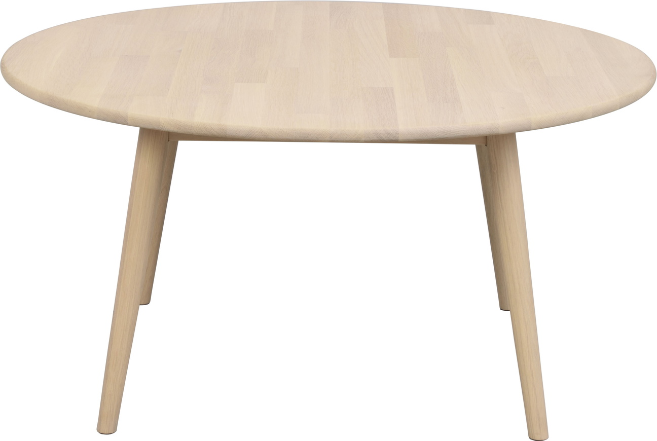 Sofabord Kaffebord Rowico Tompkins Rund ø90   45 Cm Hvidkalket Massiv Eg Fsc-certificeret