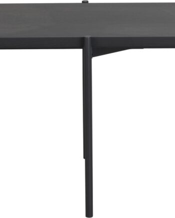 Sofabord Kaffebord Shelton Rowico   Massivt Europæisk Asketræ Med Sort Olie Og Pulverlakerede Metalben H45xb50xl95 Cm Fsc