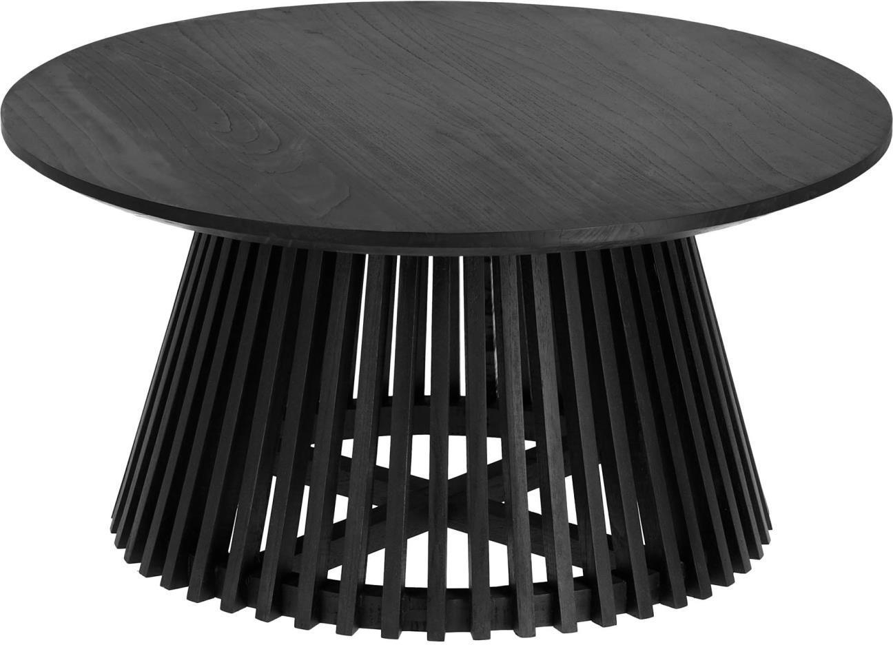 Sofabord Kave Home Jeanette 80 80 40 Cm Massivt Minditræ Sort Rustik Kolonial