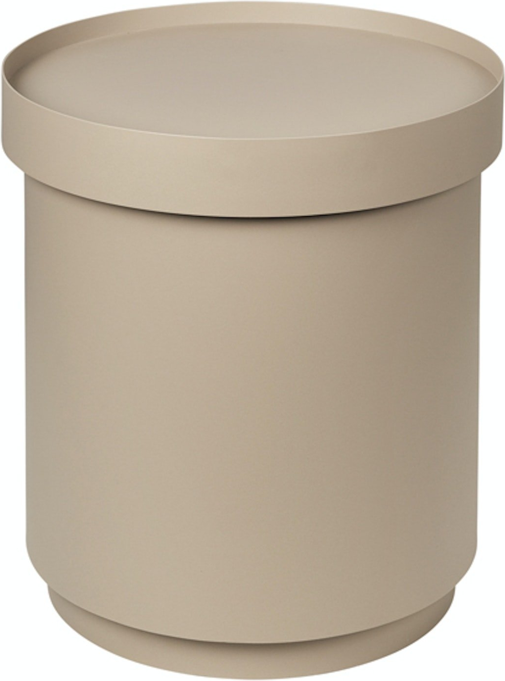 Sofabord Med Opbevaring  Broste Copenhagen Ninna  Jern Beige  ø35    H40   Cm