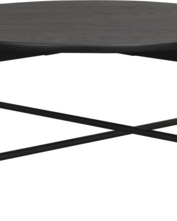 Sofabord Rowico Skye ø89   H45 Cm Sort Lakeret Egetræsfiner Pulverlakeret Metalstel