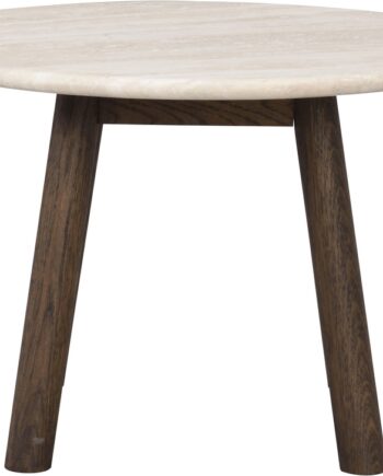 Sofabord Rowico Taransay Rund Travertinbordplade Og Egetræ ø60ã H40 Cm