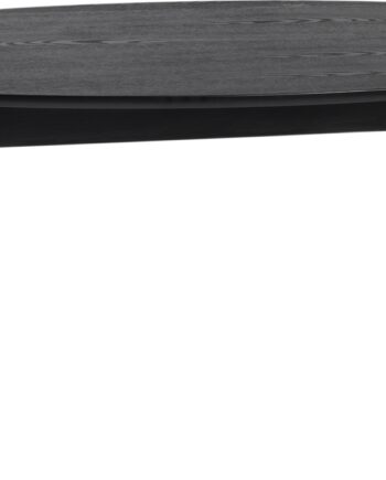 Sofabord Rowico Yumi Oval Sort Lakeret Askfiner   Massivt Gummitræ 130ã 65ã 48 Cm