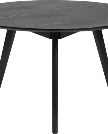 Sofabord Rowico Yumi Rundt ø90   H53 Cm Sort Lakeret Mdf Med Askefiner Skandinavisk Design