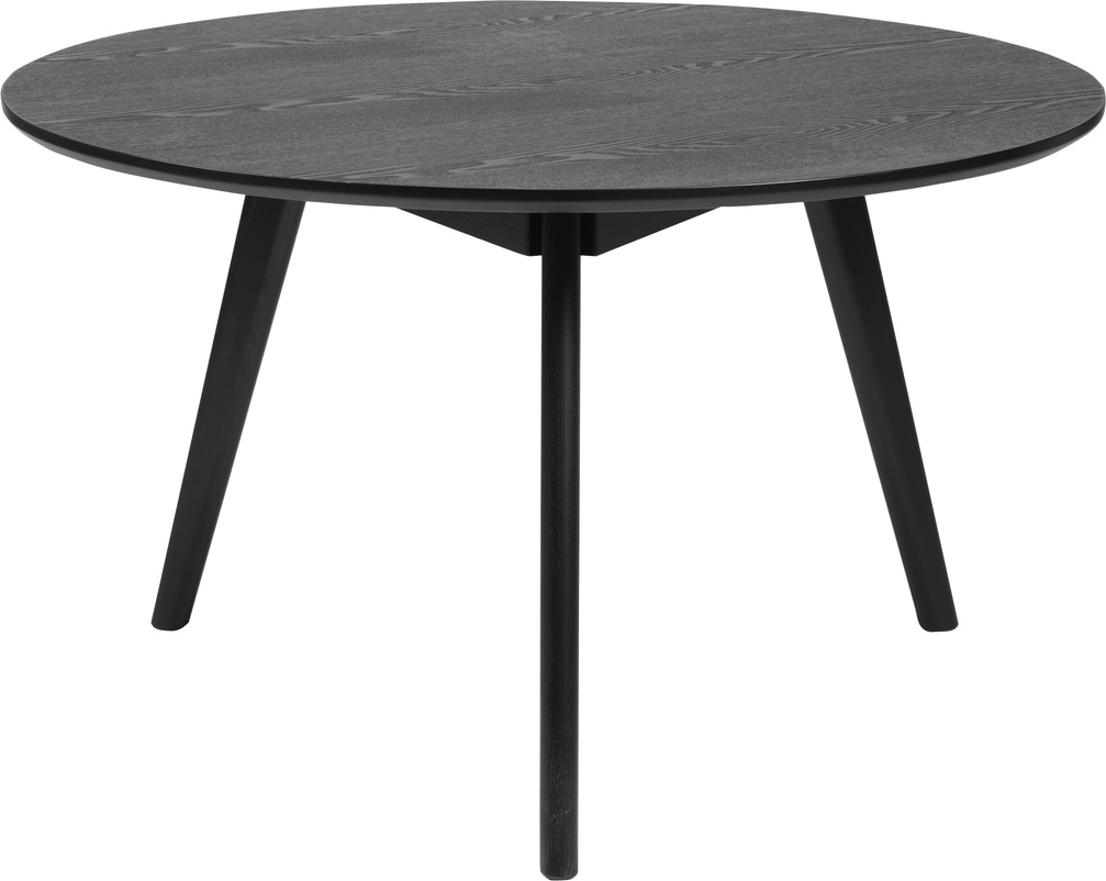 Sofabord Rowico Yumi Rundt ø90   H53 Cm Sort Lakeret Mdf Med Askefiner Skandinavisk Design