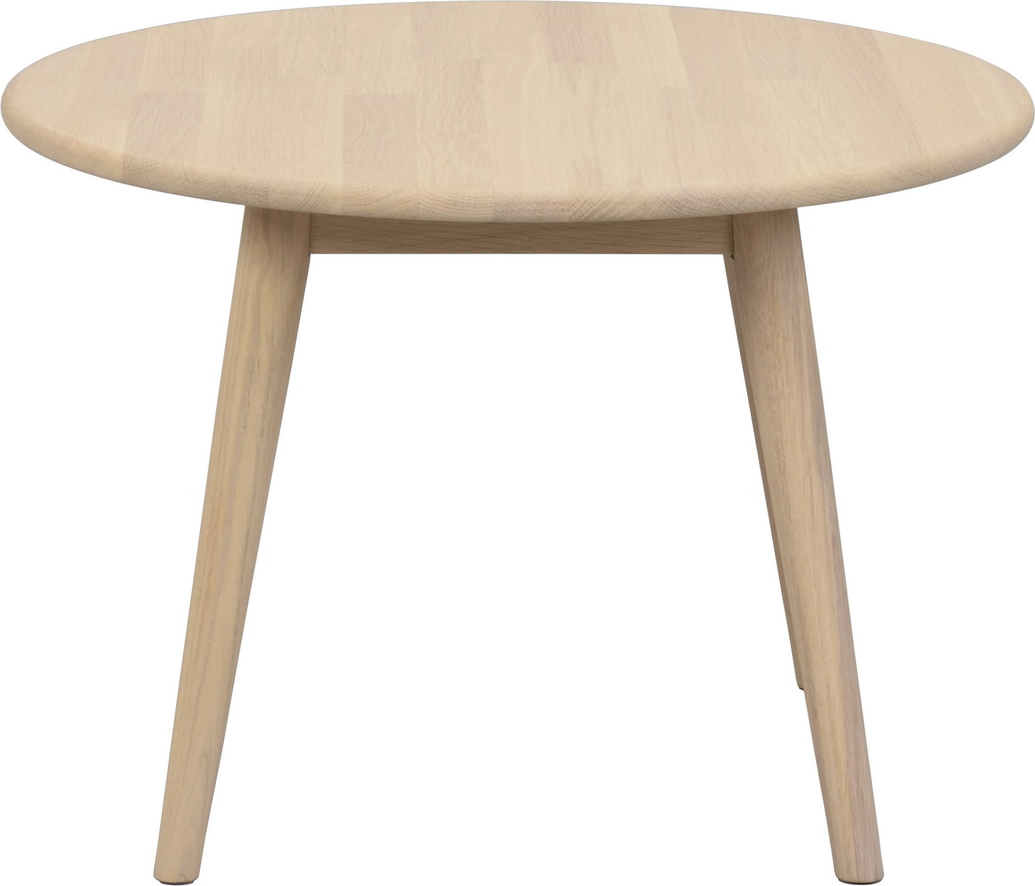 Sofabord Salonsbord Rowico Tompkins ø60â Xâ H42 Cm Hvidkalket Massivt Egetræ Nordisk Design