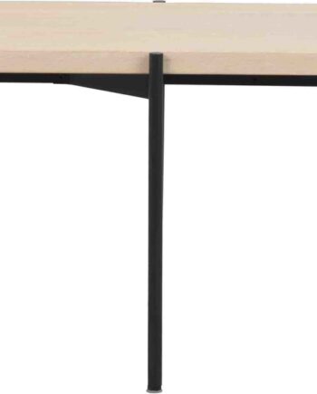 Sofabord Stuebord Rowico Shelton   Hvidkalket Egetræ Og Sort Metalstel 95x50x45 Cm