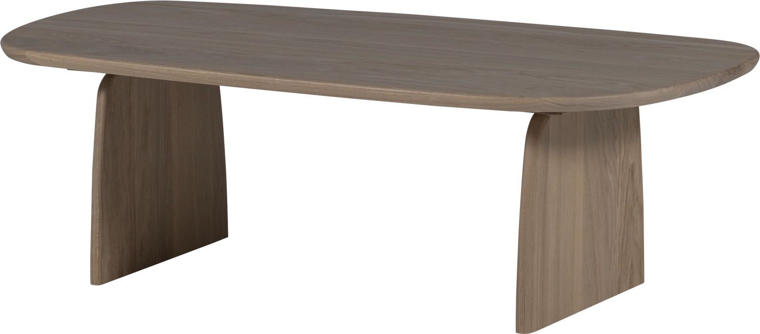 Sofabord Woood Tablo Ovalt Egetræ Bejdset Pebble Grey 110x60 H35 Cm Fsc Mix