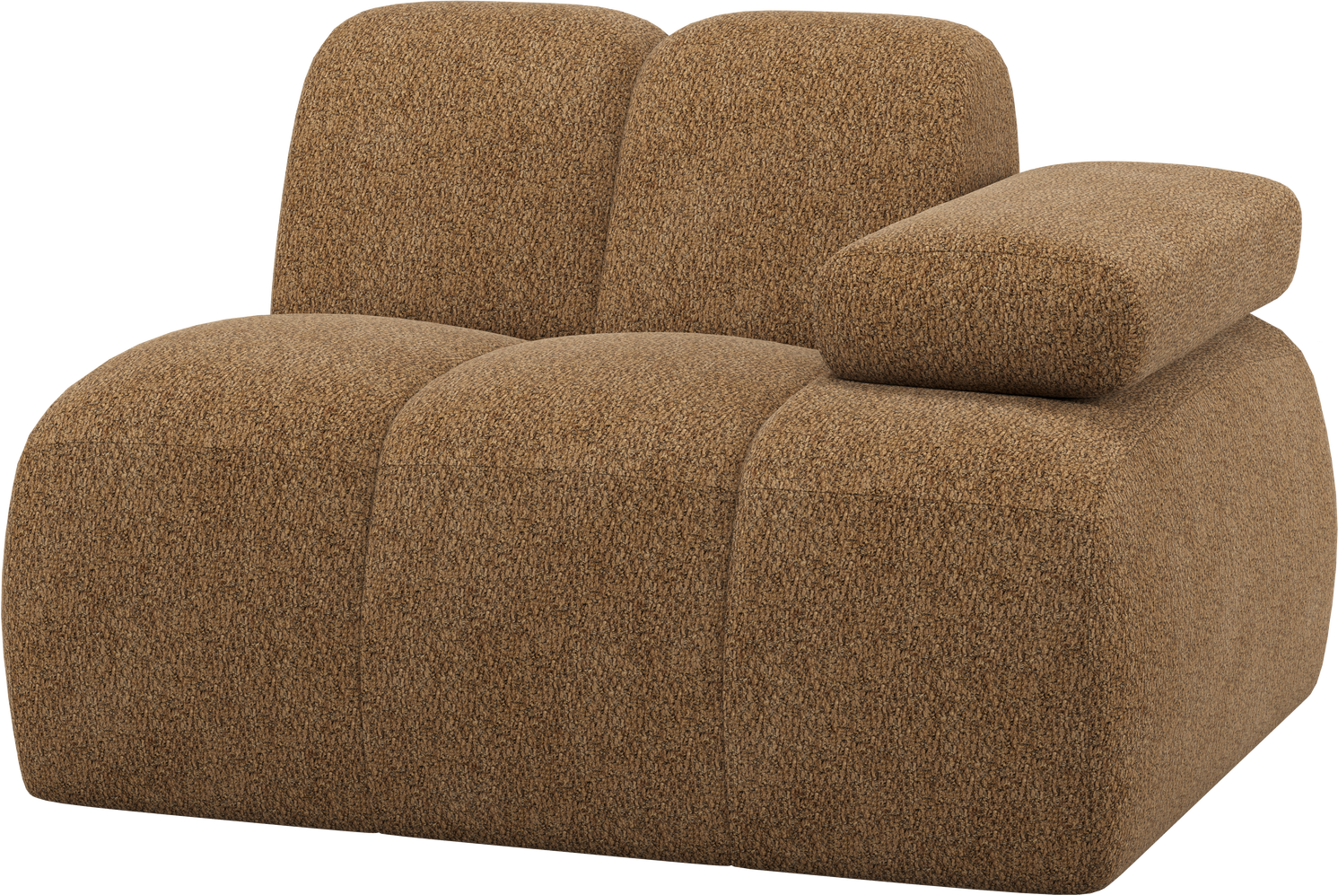 Sofamodul Woood Mojo  -personers Honninggul Valley   Chenille Højre Armlæn H74xb124xd97 Cm
