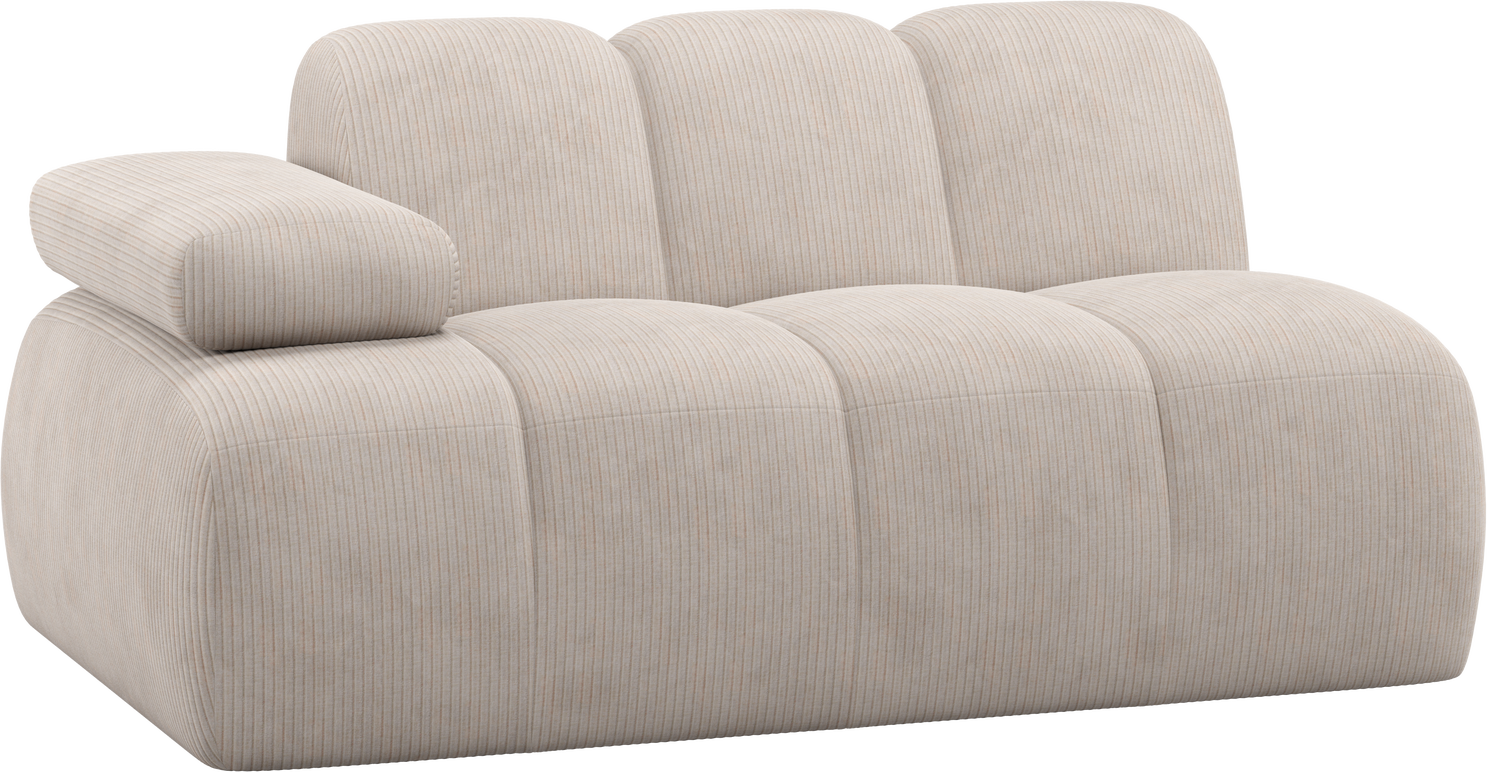 Sofamodul    -sæde Woood Mojo Venstrevendt Armlæn Ecru Ribstof 100  Polyester H74ã B164ã D97 Cm