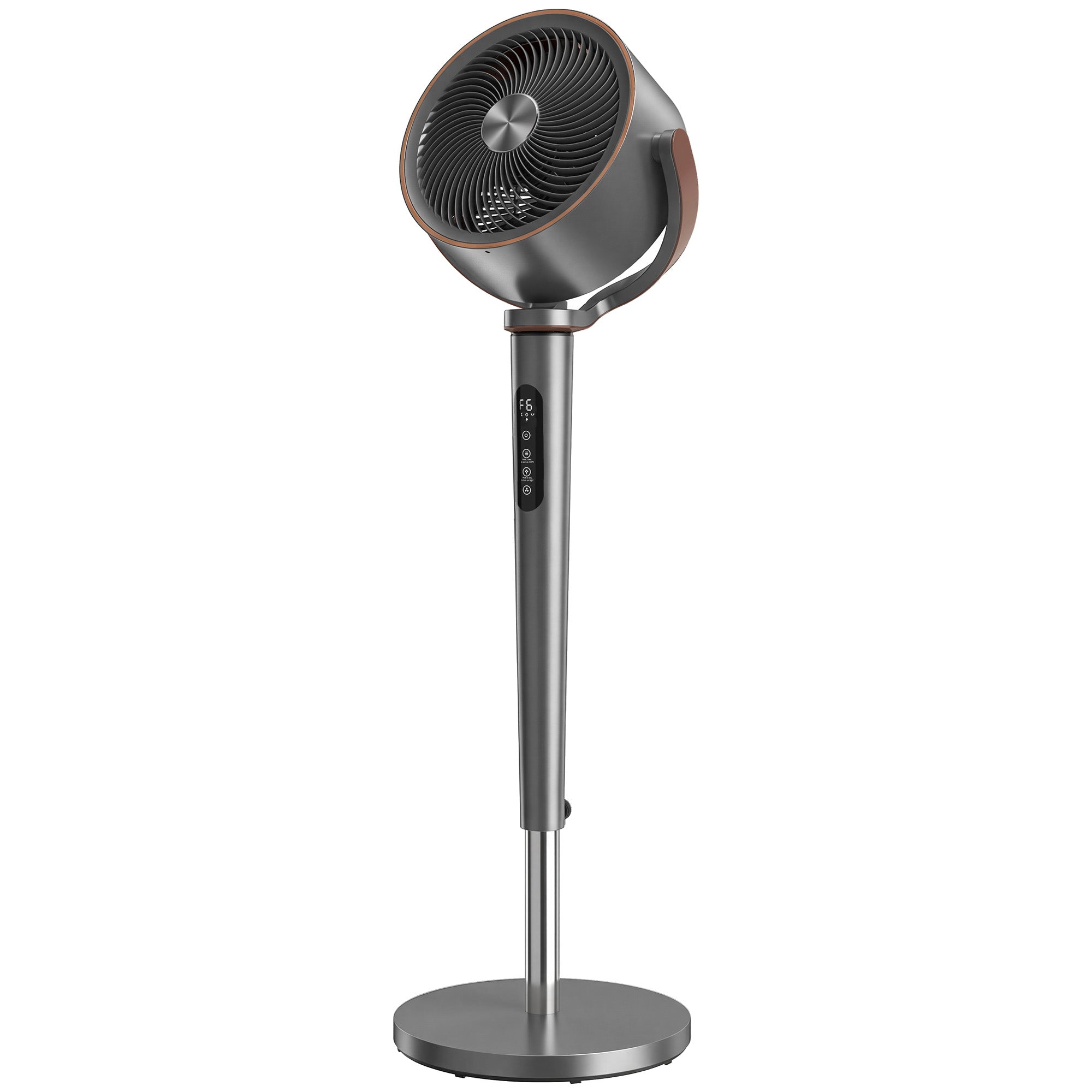 Sokkelventilator Luftcirkulator Ventilator Med 12 Hastighedsindstillinger Led-display Fjernbetjening 70â 90â Oscillation Grå