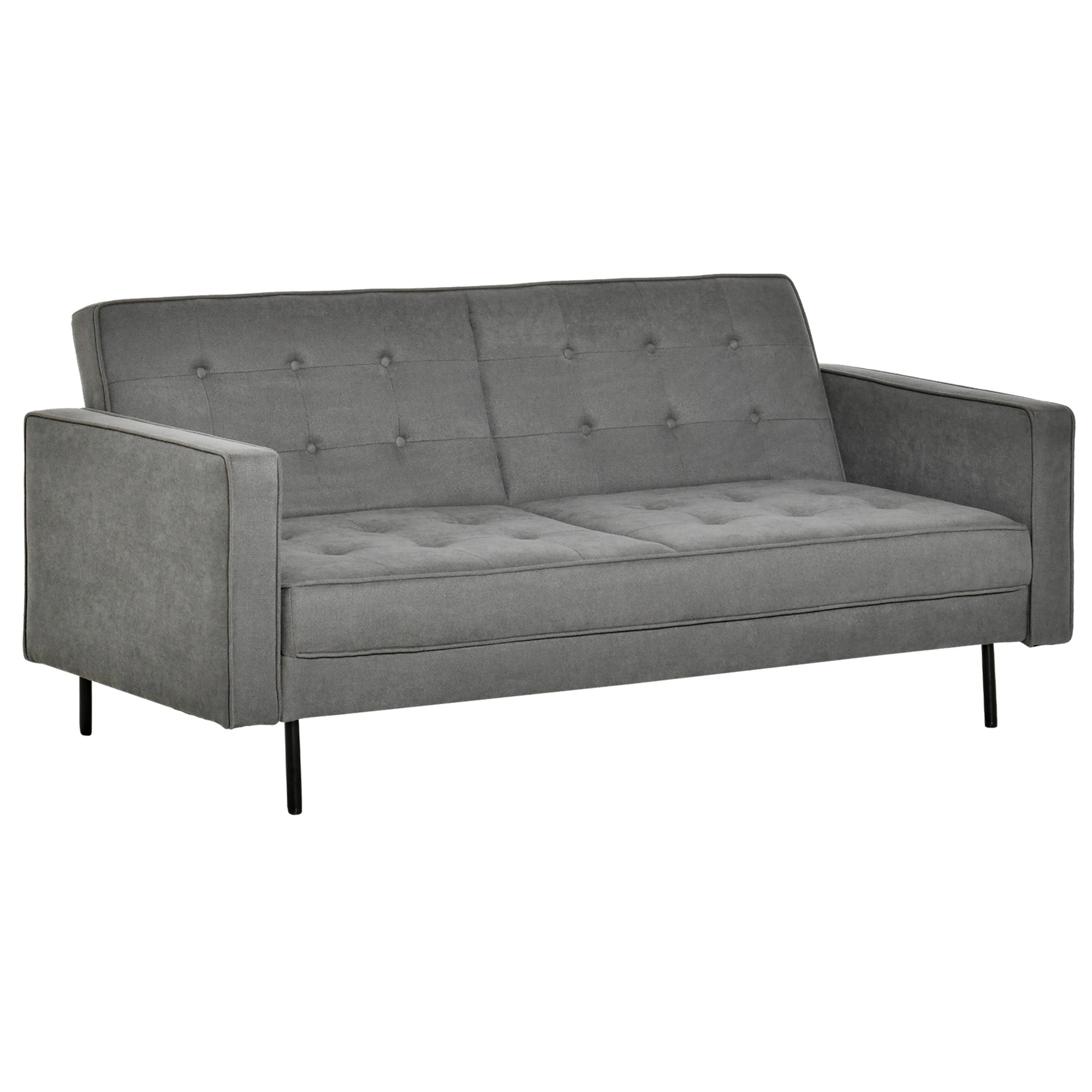 Sovesofa  -personers Sovesofa Stofsofa Sofa Med Sovefunktion Sovesofa Med Justerbar Vinkel Vintage Eukalyptustræ Bomuld Grå