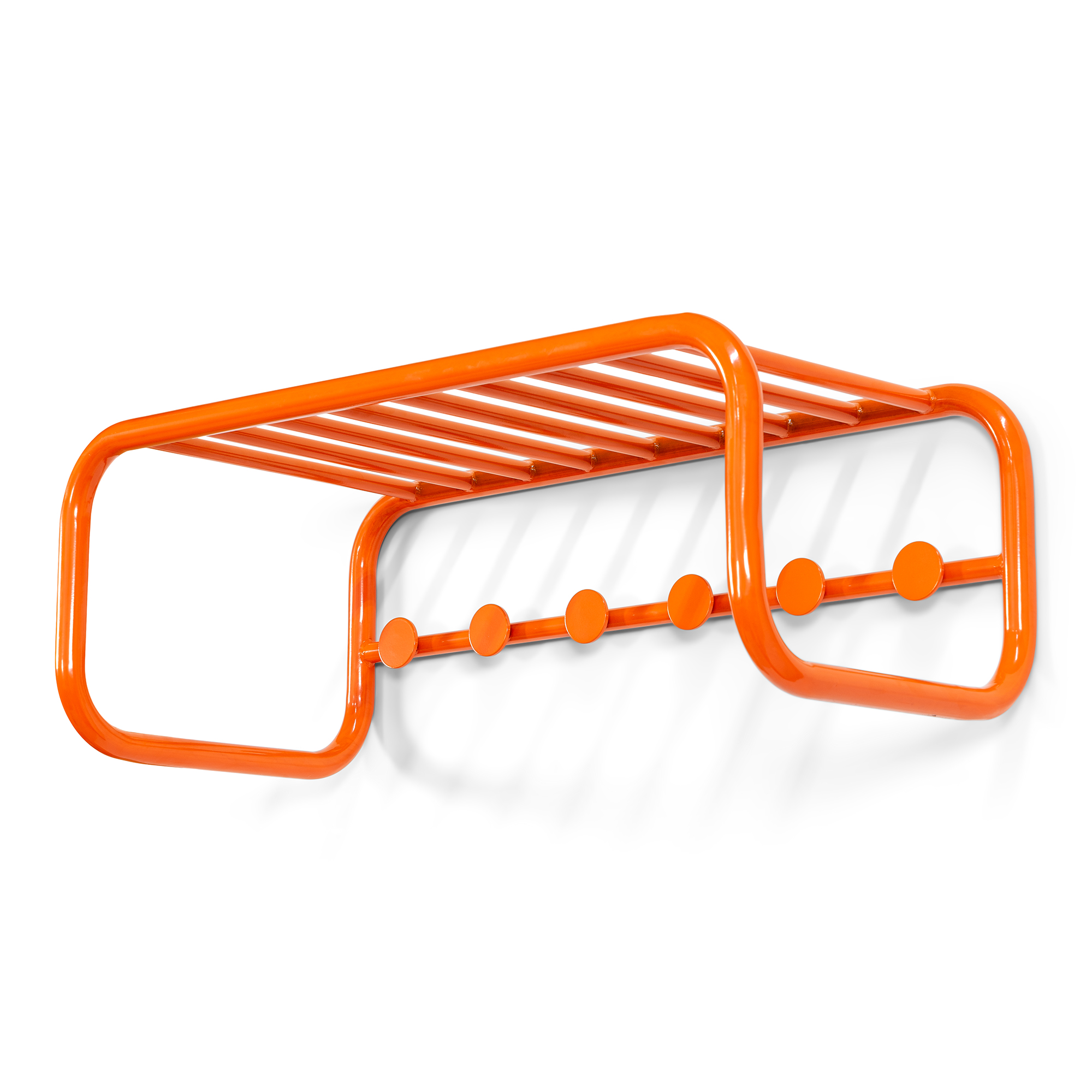 Spinder Design Retro Hattehylde       Knager Pure Orange Stål