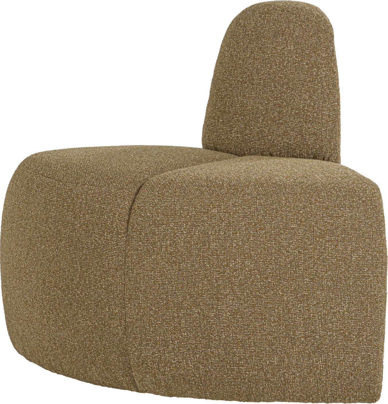 Spisebænk Sofabænk Woood Mojo Okkergul Bouclé Fsc-ramme H83xb100xd74 Cm Rundt Ryglæn