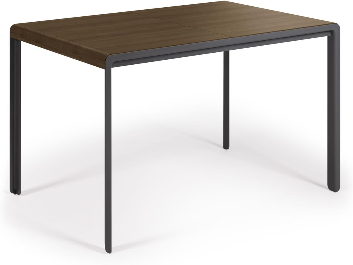 Spisebord Med Udtræk Kave Home Nadyria 160x80 Cm Mørk Natur Sort
