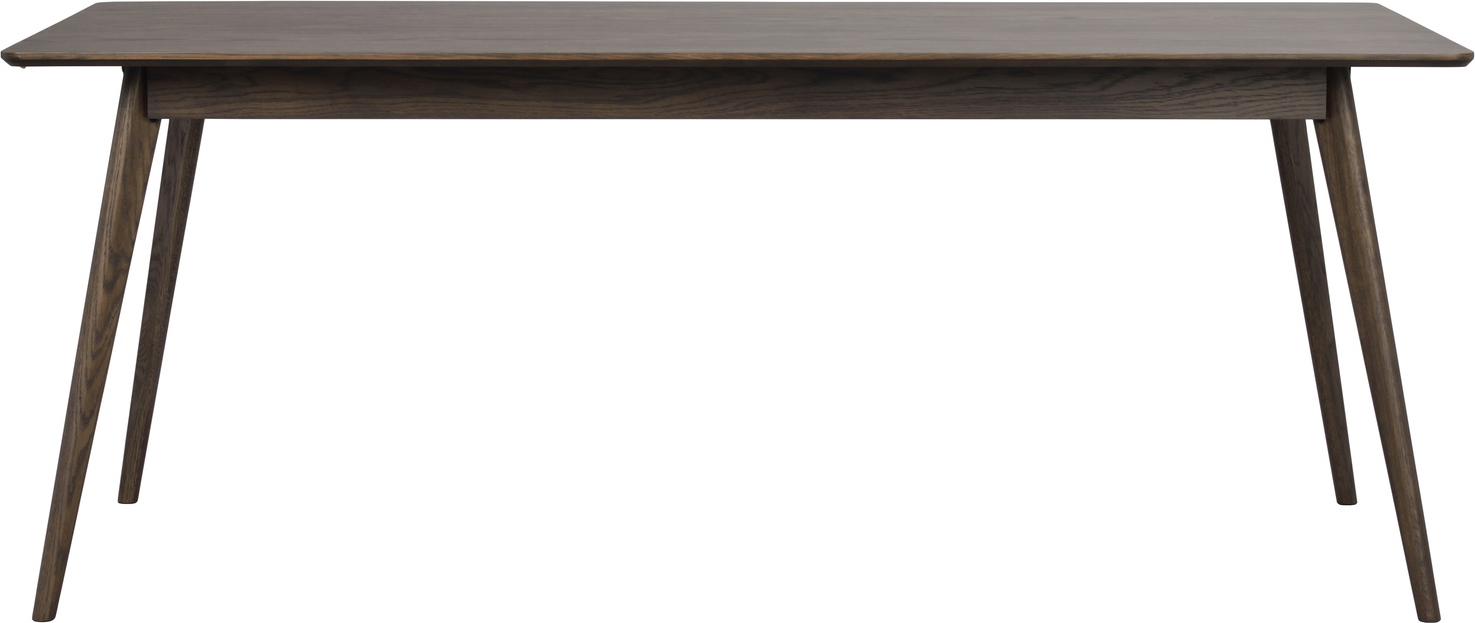 Spisebord Rowico Yumi 190x90 Cm Lakeret Mdf Med Egetræsfinér Og Massiv Eg Brun Med   Tillægsplader