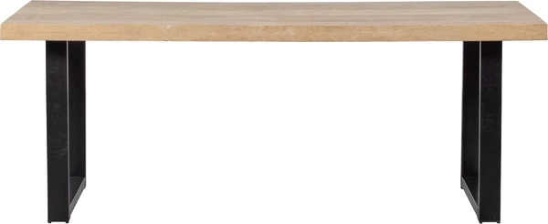 Spisebord Woood Tablo     Mangotræ Med Metal  -ben  180x90 Cm Til  -  Pers   Naturlig Kalkvask Finish