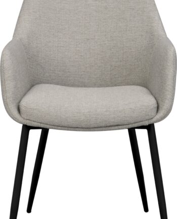 Spisebordsarmstol Rowico Reily   Beige Asgard 27-stof Med Sort Pulverlakeret Metalstel   Skandinavisk Design  Polstret Sæde