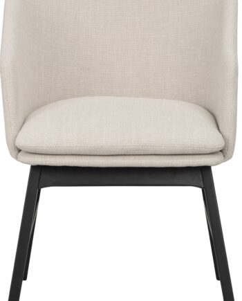 Spisebordsstol Med Armlæn Rowico Windham Beige Sort Fsc Egetræ Polstret Sæde H80xb57xd62 Cm