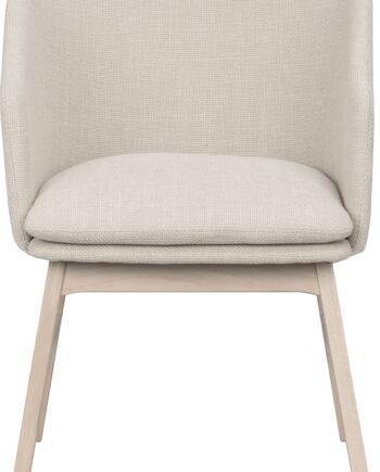 Spisebordsstol Med Armlæn Rowico Windham   Hvidvasket Eg Med Beige Polstring   Fsc 100  Certificeret  Slidstærk  Aftageligt Betræk